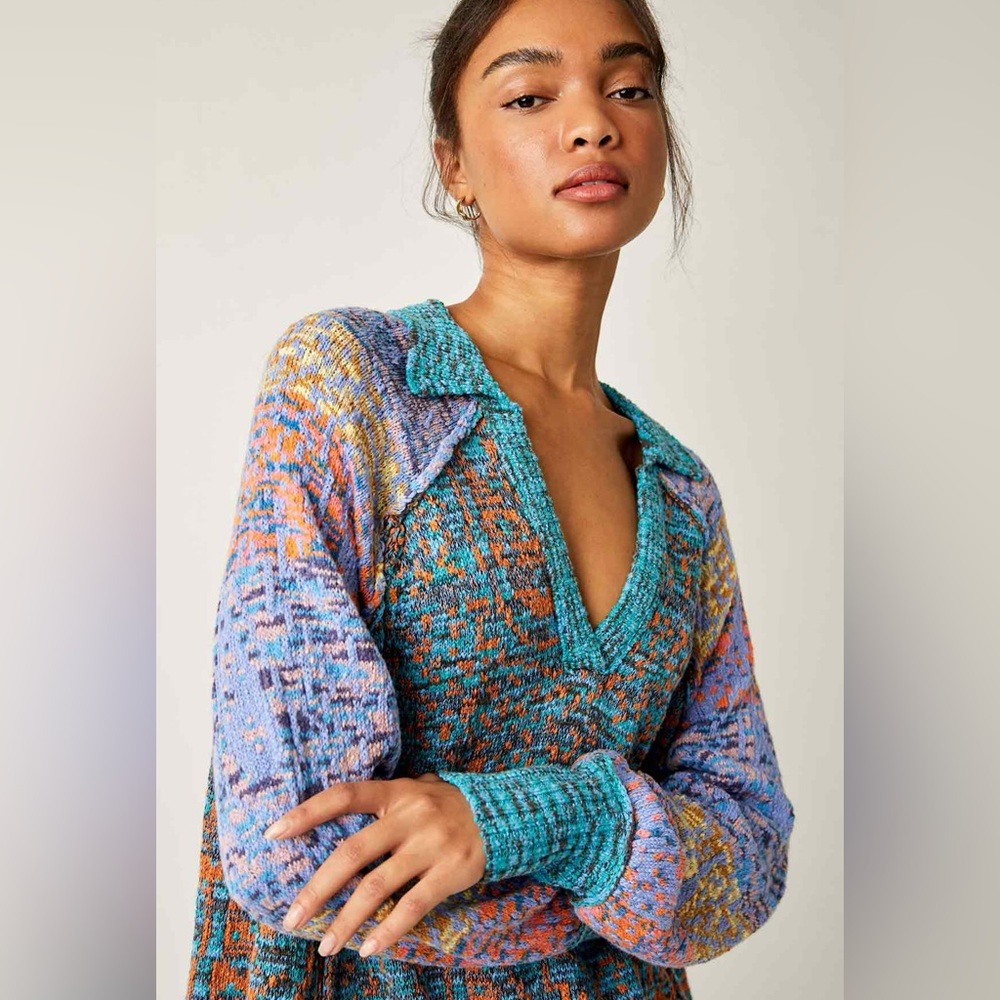 Free People Multicolor Knit Mini Dress - Picture 9 of 11